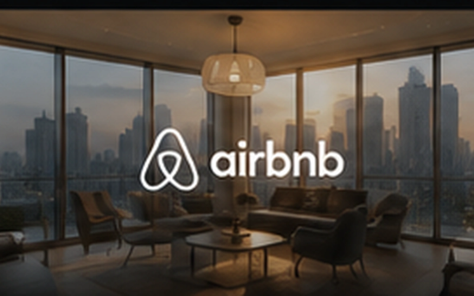 Interface Airbnb présentée dans un intérieur contemporain premium